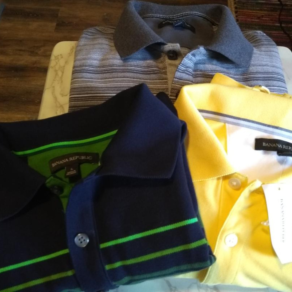 BANANA REPUBLIC Trio of Men's Large Polos